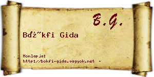 Bökfi Gida névjegykártya